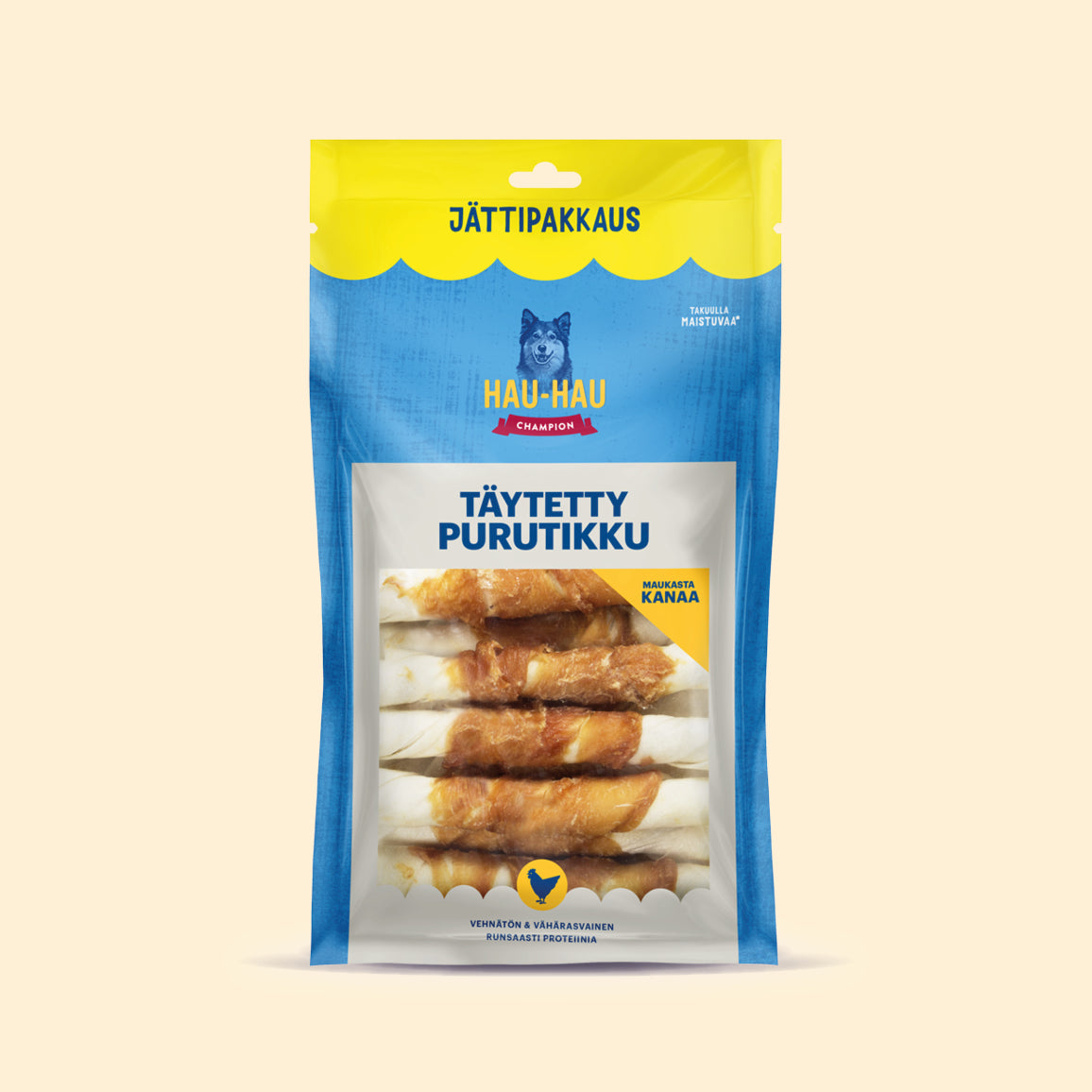 Kanalla täytetty purutikku 13 cm jättipakkauksessa