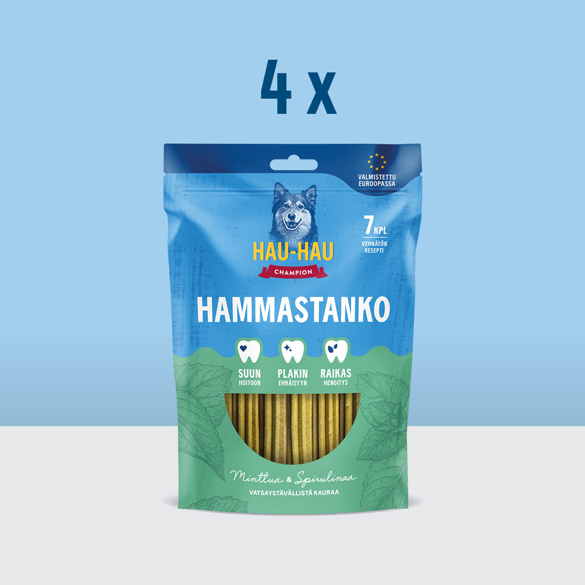 Kuvituskuva 28 kappaleen jättipakkaus sisältää neljä Hammastanko 200 g pakkausta.