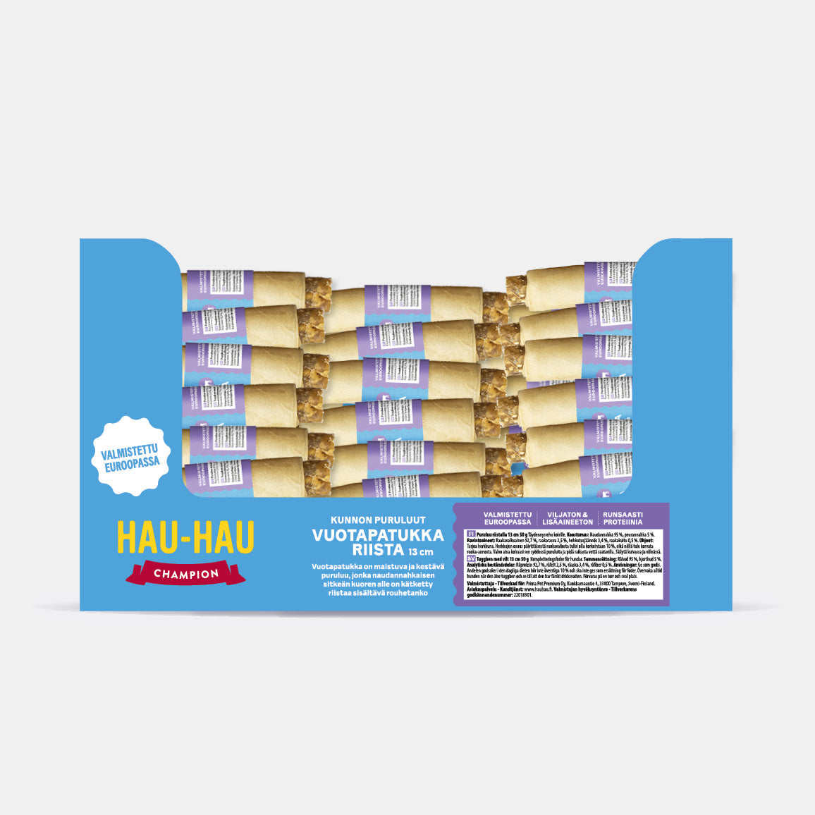 Vuotapatukka riista 13 cm x 100 kpl koiran puruluu