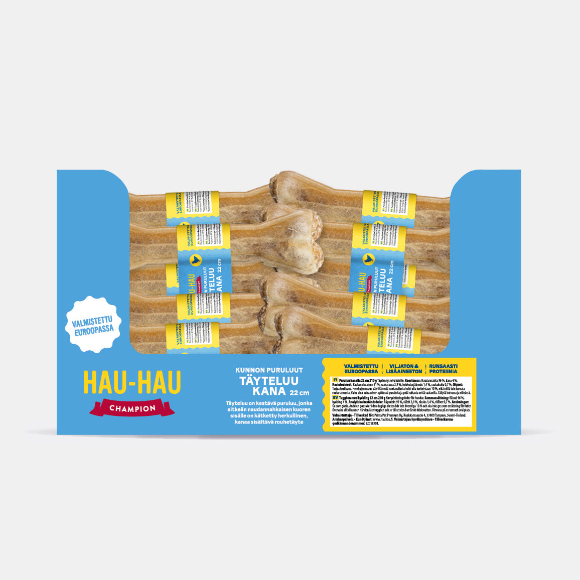 Täyteluu kana 22 cm x 24 kpl koiran puruluu