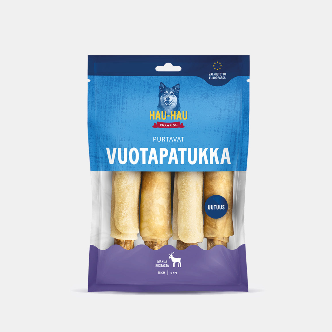Hau-Hau Champion Purtavat Vuotapatukka Riista 15 cm koiran puruluu 220 g pakkauskuva