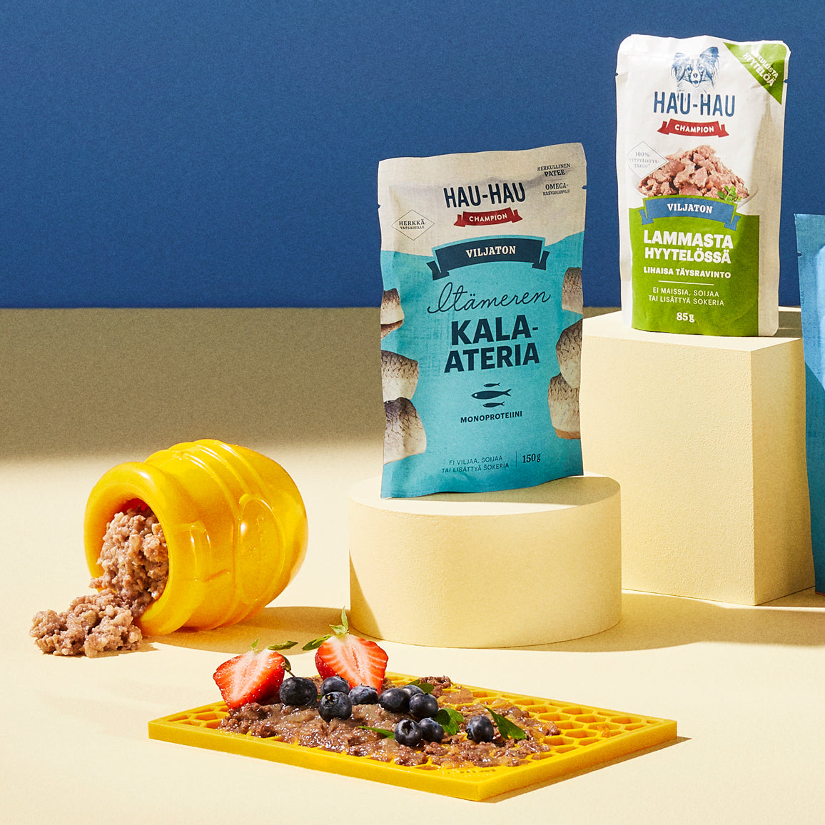 Hau-Hau Champion Itämeren Kala-ateria viljaton koiran märkäruoka kuvituskuva