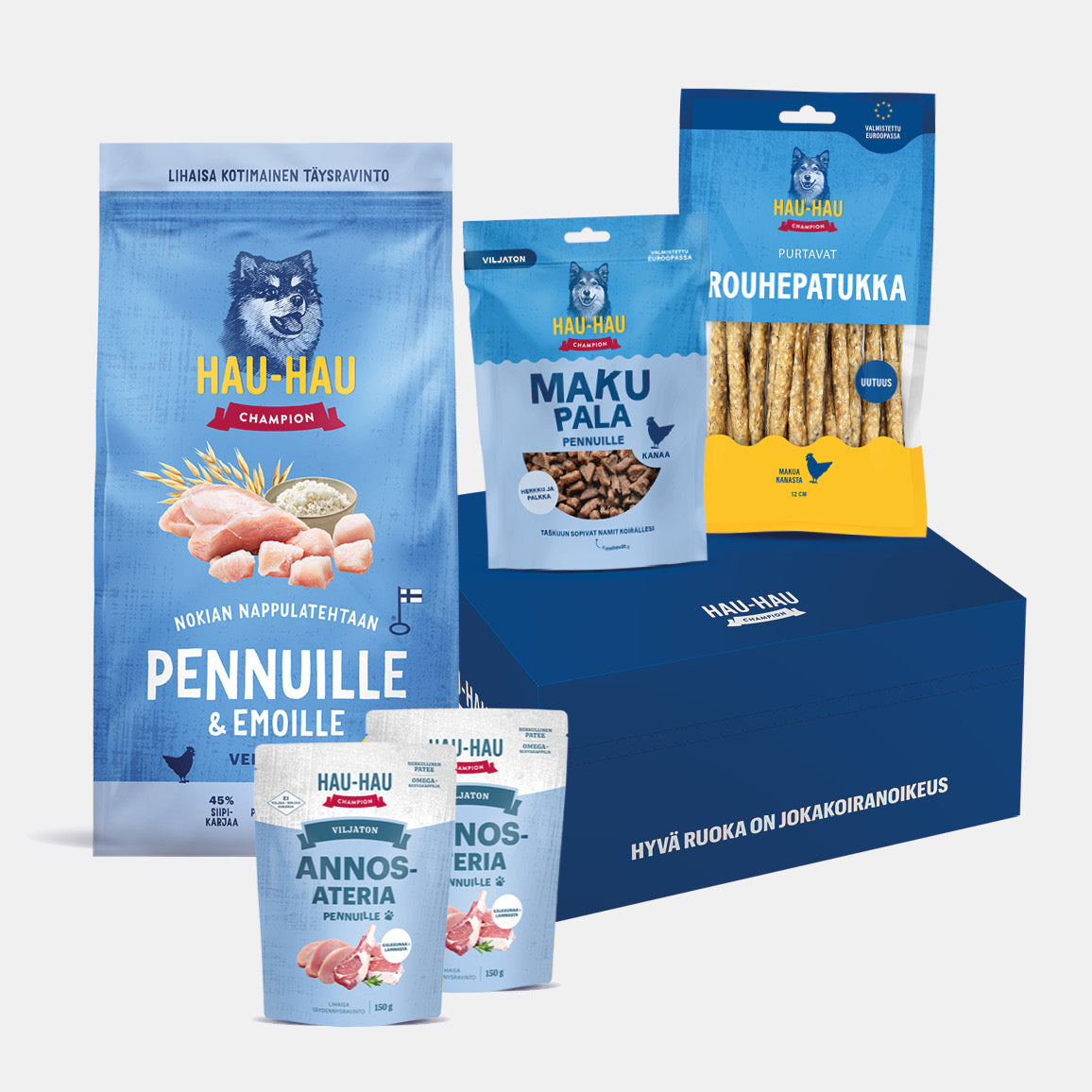 Maistelupakkaus koiranpennuille tuotekuva