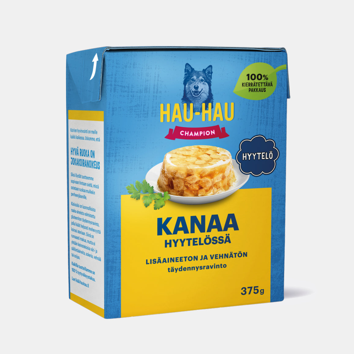 Hau-Hau Champion Kanaa hyytelössä vehnätön koiran märkäruoka pakkauskuva