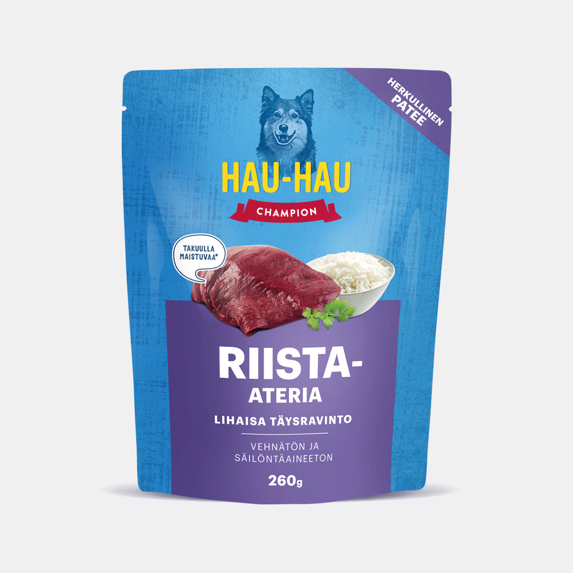 Hau-Hau Champion Riista-ateria vehnätön koiran märkäruoka 260 g pakkauskuva