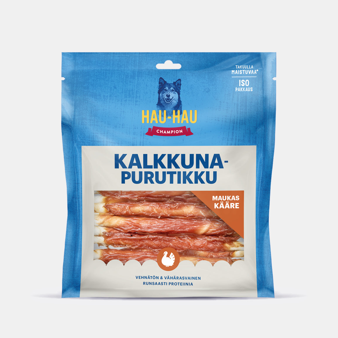 Hau-Hau Champion Kalkkunapurutikku 13 cm koiran puruluu 300 g pakkauskuva