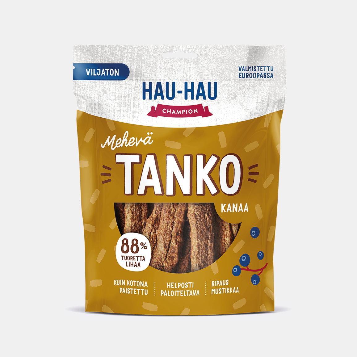 Hau-Hau Champion Mehevä Tanko Kanaa viljaton koiran herkku 400 g pakkauskuva