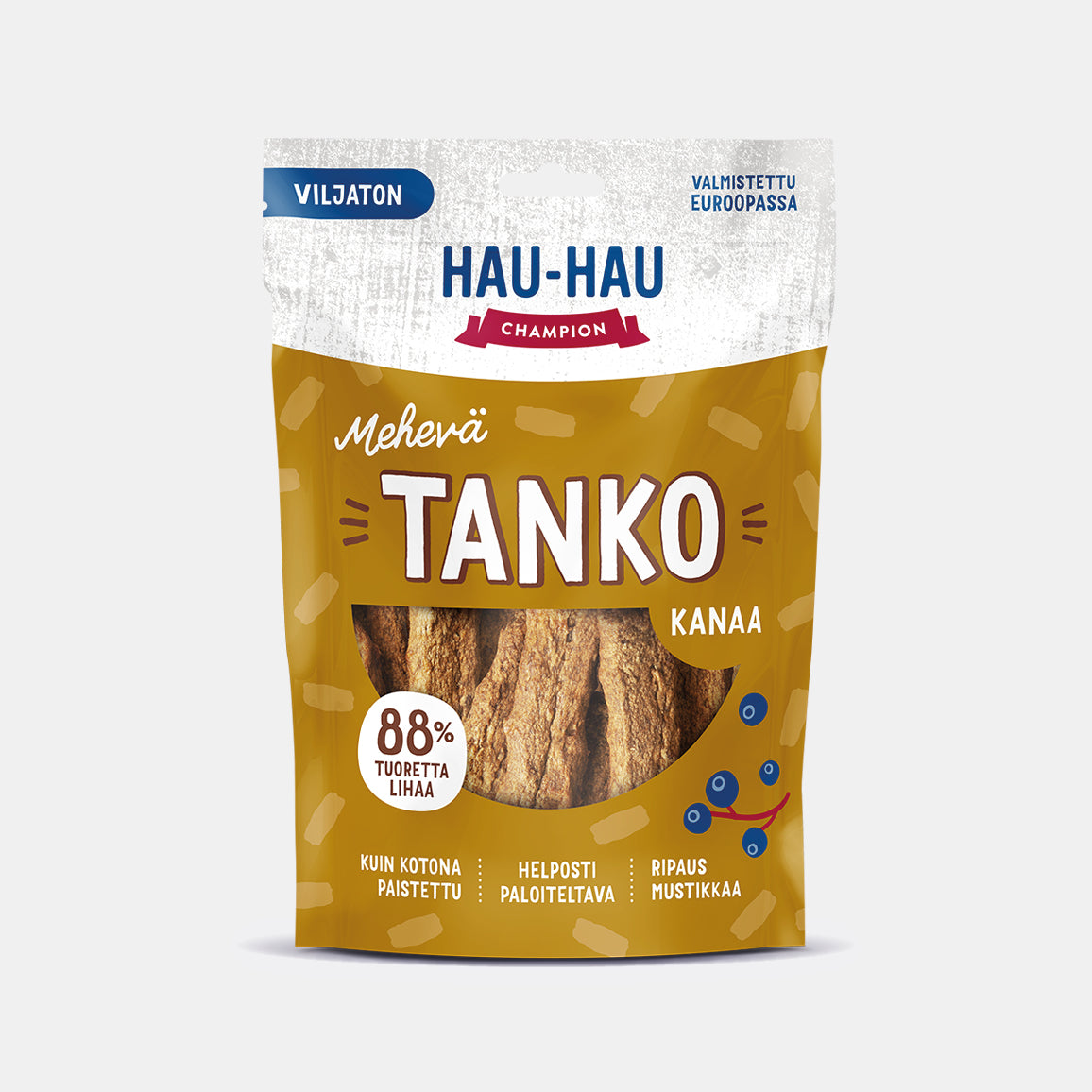 Hau-Hau Champion Mehevä Tanko Kanaa viljaton koiran herkku 140 g pakkauskuva