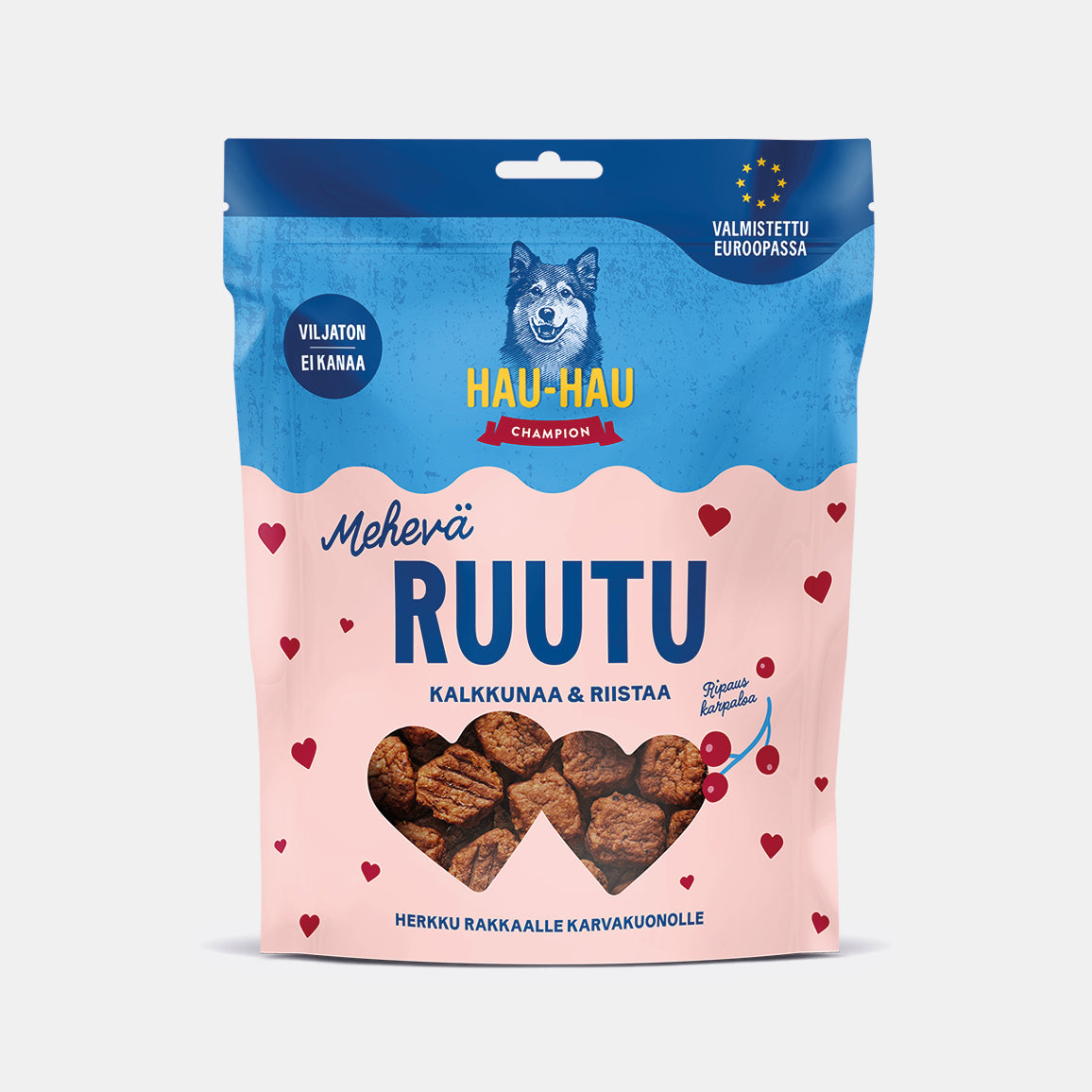 Mehevä Ruutu Kalkkunaa ja riistaa viljaton koiran herkku
