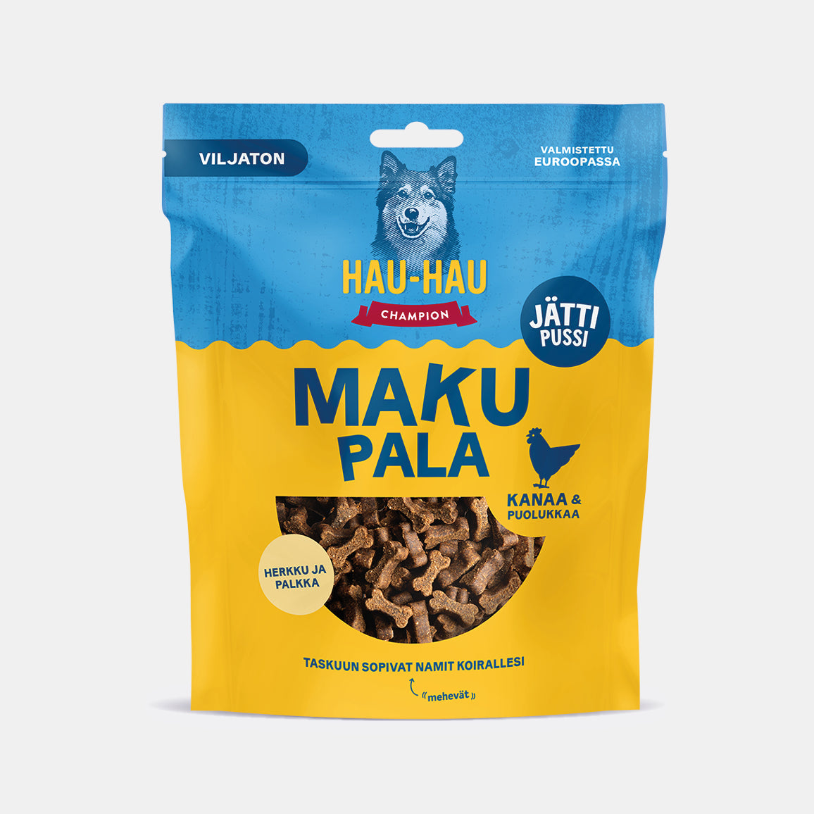 Hau-Hau Champion Makupala Kanaa ja puolukkaa viljaton koiran herkku 500 g pakkauskuva