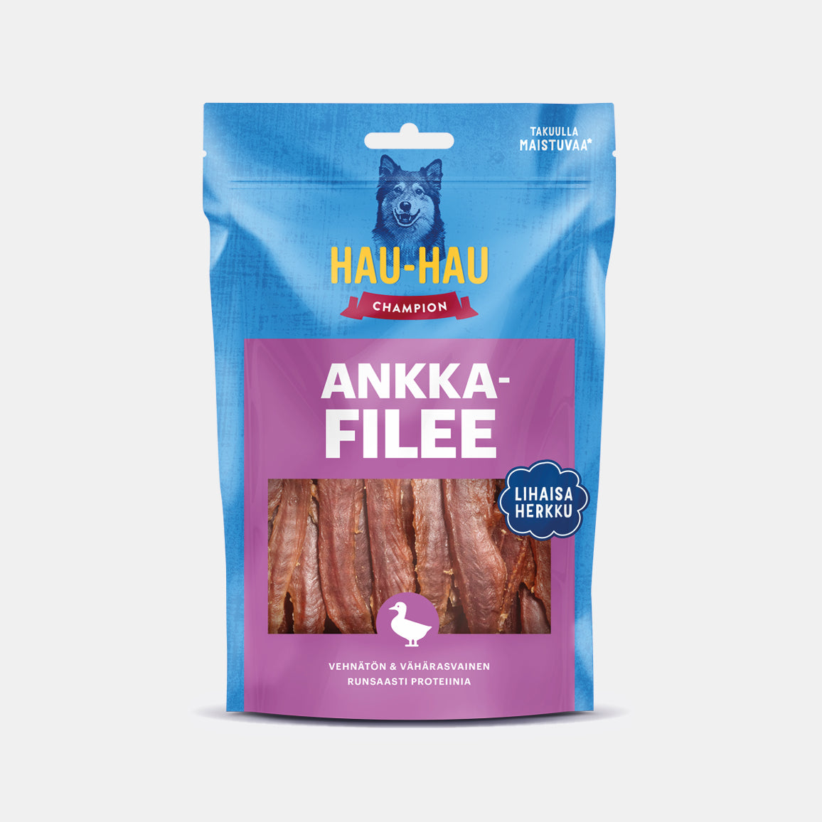 Hau-Hau Champion Ankkafilee koiran herkku 100 g pakkauskuva