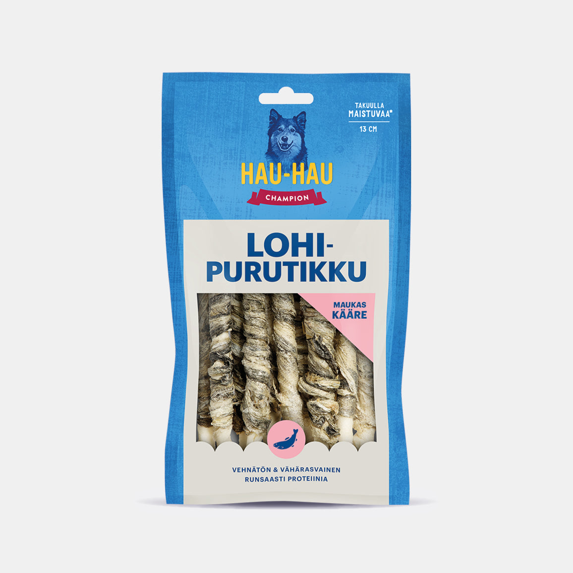 Hau-Hau Champion Lohipurutikku 13 cm koiran puruluu 100 g pakkauskuva