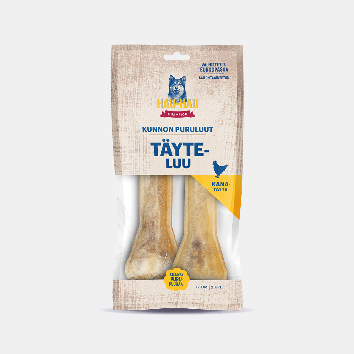 Hau-Hau Champion Purtavat Täyteluu kana 17 cm koiran puruluu pakkauskuva