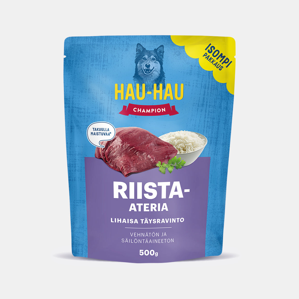 Hau-Hau Champion Riista-ateria vehnätön koiran märkäruoka 500 g pakkauskuva