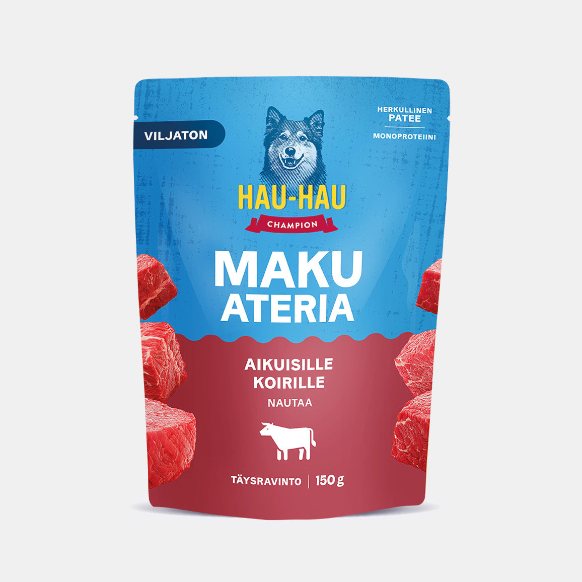 Makuateria nauta viljaton märkäruoka aikuiselle koiralle