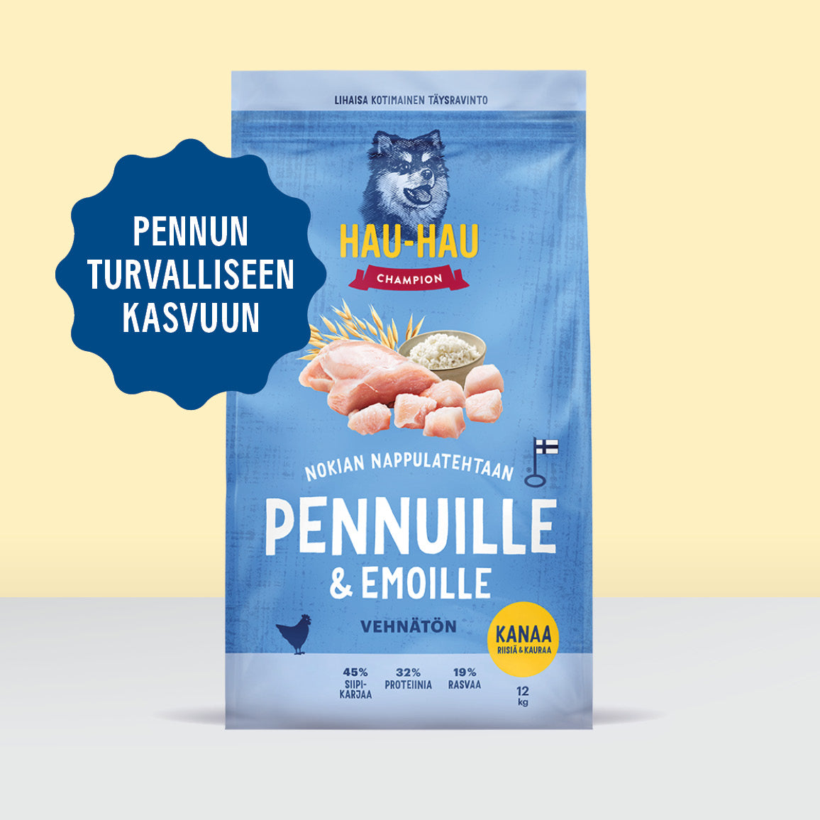 Nokian Nappulatehtaan Pennuille ja emoille kuivaruoka on hyvä valita pennun turvalliseen kasvuun